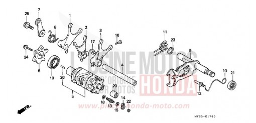 SHIFT DRUM NX650R de 1994
